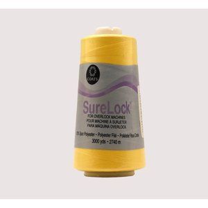 Coats Surelock Overlock Machine Polyester Thread 3000 Yards Yellow